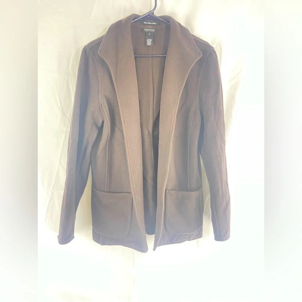 Parisian Signature Women’s Brown Wool Two Pocket Jacket Coat Size 10